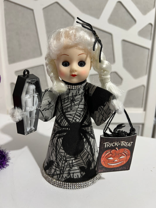 Retro Witch Doll - Spider Girl with TrickorTreat bag