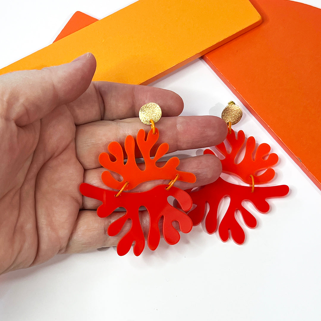 Matisse earrings in red and orange by Barbe Saint John