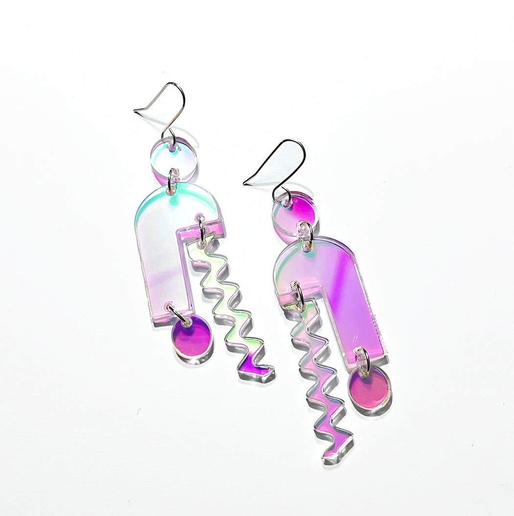 Arch Mobile Earrings in Holographic