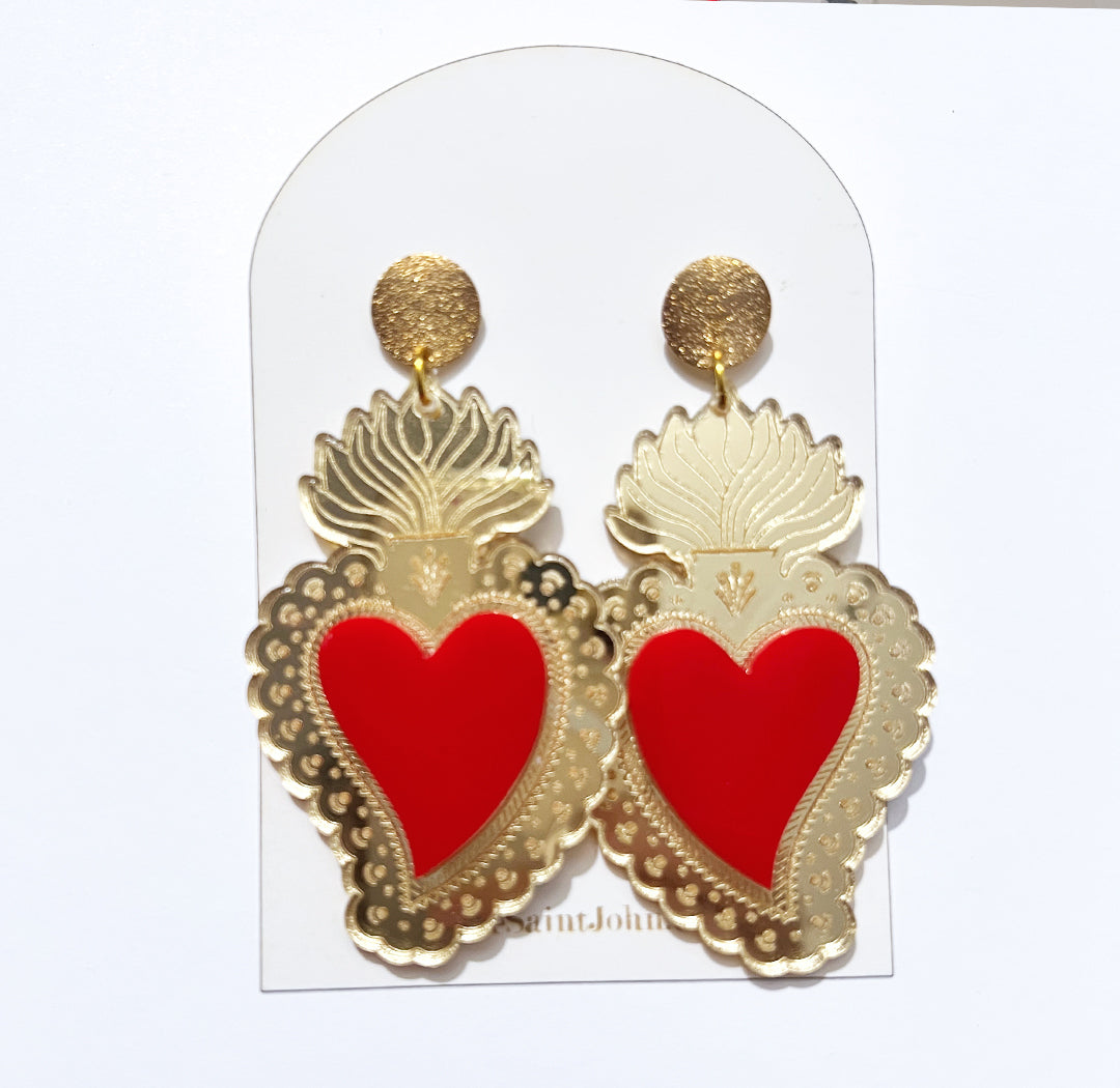 Sacred Heart Earrings- Extra Large